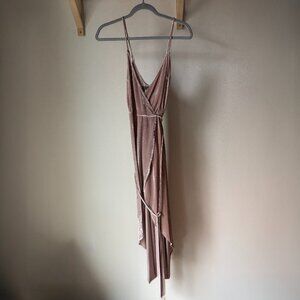 NWT Reformation Anoush Silk Blend Velvet Wrap Dress Blush wedding